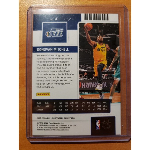 2021-2022 Panini Contenders Semifinal Ticket #41 Donovan Mitchell Serial #44/99 - Picture 3 of 3